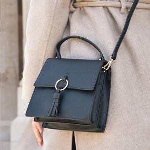 New Crossbody Small Handbag | Black Vegan Leather | Versatile | Removable Strap
